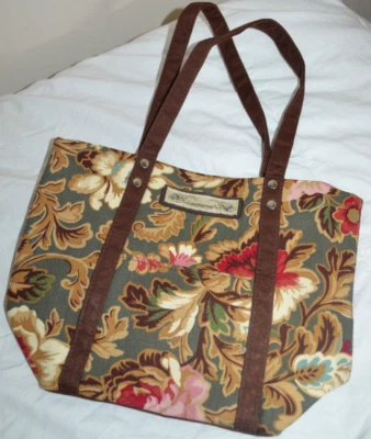 BOLSO DE MANO LONGABERGER PEQUEÑAS HOJAS FLORALES 11X5"X9" CORREAS Bolsillo Frontal Algodón En muy buena condición Foto 1 de 4
