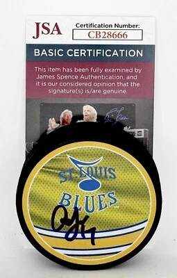 Cam Fowler Firmado St. Louis Blues Reverso Retro Puck Autografiado JSA Foto 1 de 2