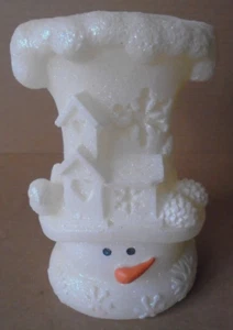 Flameless Snowman Candle Flickering Glitter Light Up (battery operate) - Picture 1 of 14