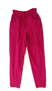 Vintage Justin Allen Bright Pink Drawstring Waist 100% Cotton Pants Size Small - Picture 1 of 11