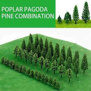50x Miniature Trees Train Model Railroad Wargame Scenery Landscape Scale GreenSS - Picture 1 of 9