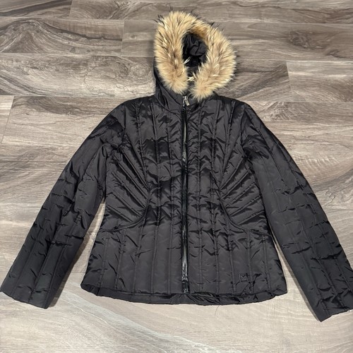 Giubbotto piumino Michael Kors con cappuccio in pelliccia di procione taglia:Media