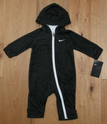 Nike Baby Boy Hooded Coverall ~ Black & White ~ - Image 1 of 4