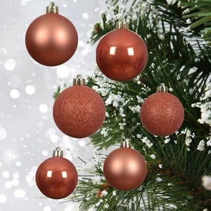 30 Orange Baubles Christmas Tree Decorations Spiced Pumpkin Hanging Ornaments - Picture 1 of 5