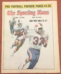 9-21-74 Sporting News Buffalo Bills O.J. Simpson en portada - Imagen 1 de 1
