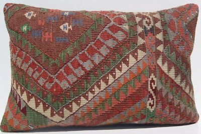 Fundas de almohada Herkhi kurdas tejidas a mano 24"x16" alfombras minimalistas de verano kelim Foto 1 de 3