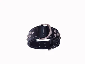 Shwaan Leather Collar For Dog Studded With Spikes Show Dog Collar for all breeds - Picture 1 of 7