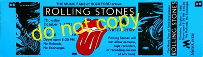 Rolling Stones + Go-Go’s ticket for Rockford Metro Centre, Rockford, IL 10/1/81 - Image 1 of 2