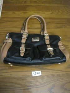 Simply Noelle Tote Bag Purse Shoulder Bag Crossbody Convertible Black Tan Buckle - Picture 1 of 14