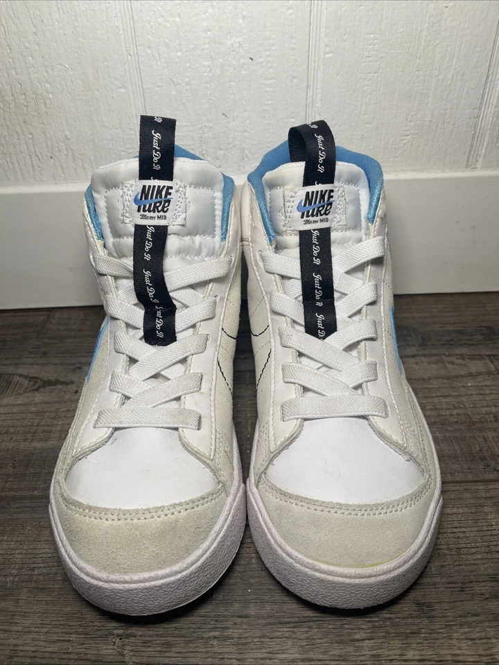 Nike Blazer Mid '77 SE GS Blanco Azul Universitario Talla Juvenil 1 Foto 1 de 4