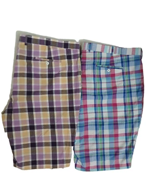 LINEA UOMO SET 2 MENS SIZE 50 BIG & TALL MUTICOLOR CHECKS SHORTS - Image 1 of 4