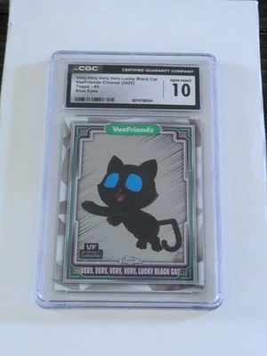 ToppsChromeVeeFriends Very Very Very Very Lucky Black Cat BlueEyes CGC GemMint10 - Image 1 of 2