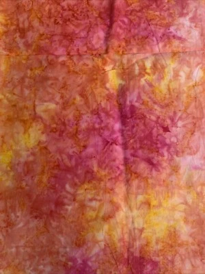 Tela de algodón tie-dye roja, amarilla, rosa 1 yarda X 44" Foto 1 de 3