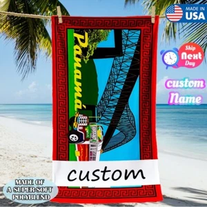 Personalized Custom Name Microfiber Beach Towel Oversized Towels Soft Sand free - Picture 1 of 10