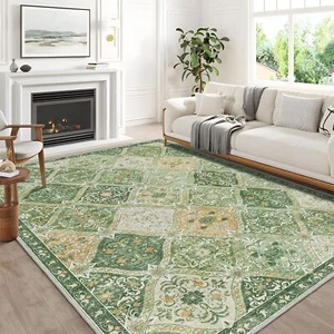 8x10 Area Rugs Washable,Green Rug for Living Room Bedroom Dining Room,Large B... - Picture 1 of 9