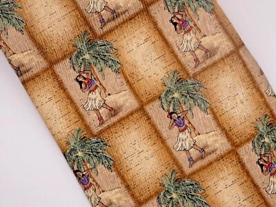 Corbata de seda Tropicals by Tango hawaiana Hula niñas bajo palmeras 100 % seda Foto 1 de 4