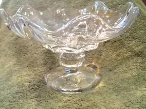 Fostoria Clear Glass Compote heavy glass UM Vintage - Picture 1 of 9