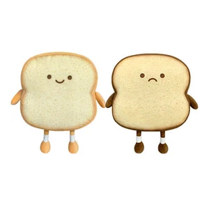 Toast Bread Plush Pillow Realistic Soft Lumbar Back Cushion Plush Toy Sofa Decor - Picture 1 of 14