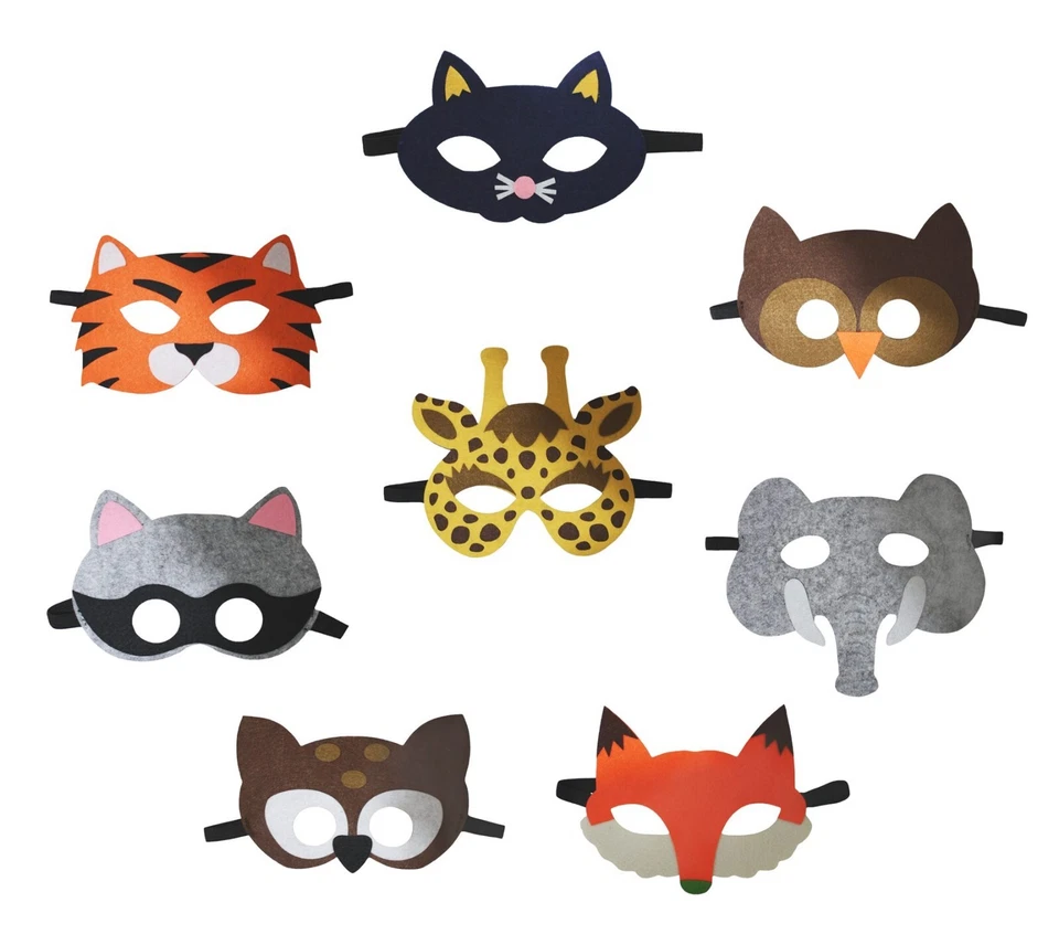 Halloween School Party 8 Packs Animal Eye Mask Children Costume Cosplay 1-8year - Image 1 of 1