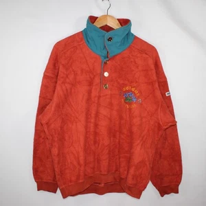 Adidas Adventure Fleece Pullover Mens Relaxed Large orange Archive Vintage 90s - Picture 1 of 15