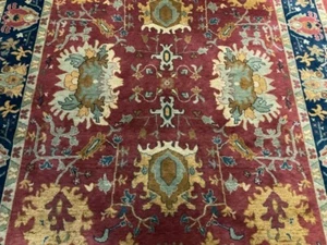 RUG CARPET VINTAGE OUSHAK DECORATIVE DESIGN WOOL PILE 9? X 6? 6? - Picture 1 of 9