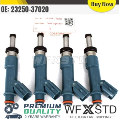 4X Inyector de combustible OE 23250-37020 para 10-15 Toyota Prius Lexus CT200h enchufable 1,8 L Foto 1 de 4