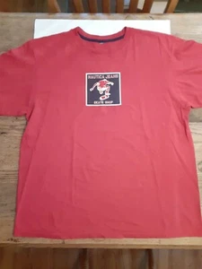 Vintage Nautica Jeans Tshirt Skateshop Red XL - Picture 1 of 4