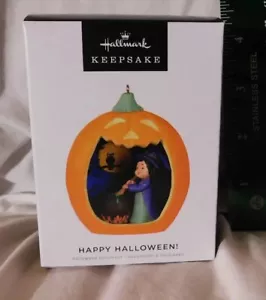 Happy Halloween Hallmark 2022 Little Girl Witch in Pumpkin w Cauldron Ornament - Picture 1 of 8
