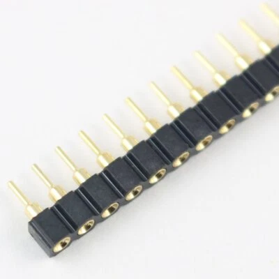 2Pcs Gold Plated 2.54mm Pitch 40 Pin Straight Single Row Round Female Header Foto 1 de 4