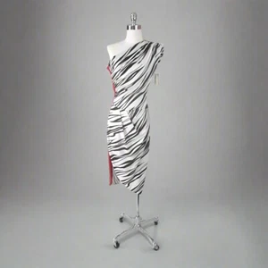 Vintage 70s Fredericks Of Hollywood One Shoulder Zebra Party Dress - Picture 1 of 5