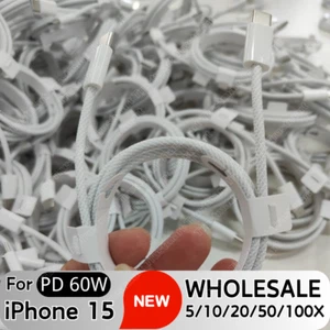 Braided Type C to USB C Cable 3ft PD Fast Charger Cord Lot For iPhone 15 Pro Max - Picture 1 of 13