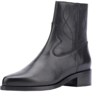 Aquatalia Gaetanna Boots Black Leather Cowboy Style Women's Size 10.5 NWOB - Picture 1 of 7