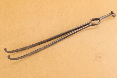 Vintage Tongs Antique Fireplace Accessories Hand Forged Fire Tool Early 20th. - Image 1 of 4