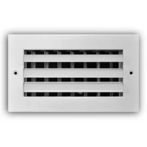 8 in. x 4 in. 1-Way Aluminum Adjustable Curved Blade Wall/Ceiling Register in Wh - Picture 1 of 12