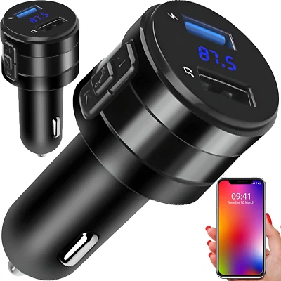 Bluetooth 5.0 Adapter für Auto Radio Zigarettenanzünder FM Transmitter Musik NEU - Bild 1 von 4