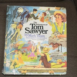 THE ADVENTURES OF TOM SAWYER. Mark Twain Hardcover Collectible Rainbow Classics - Picture 1 of 12