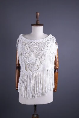 Camisa Top Denim & Supply Ralph Lauren Blanca Encaje Sin Mangas Talla L Foto 1 de 4