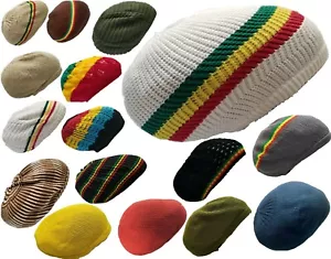 Gorro Reggae Gorra Boina Tam Sombrero Rasta Hippie Dreads Gorra Rastas Slouchy M/Grande - Imagen 1 de 52