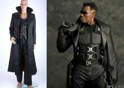 Wesley Snipes BLADE Leather Fullset Cosplay Costume For Halloween Carnival Party - Image 1 of 4