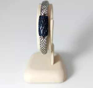 Pulsera articulada de plata esterlina y diamante azul - 12049 - Imagen 1 de 5