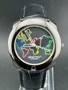 Orologio Benetton by Bulova donna quarzo 34mm quadrante nero cassa nera batteria nuova - Foto 1 di 12