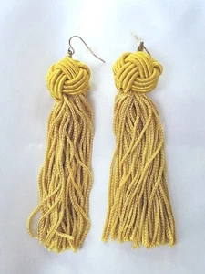 Vanessa Mooney Astrid Knotted Tassel Earrings in Gold - Picture 1 of 3
