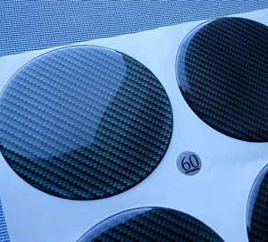 4x carbon lock emblems for rim lids 60 mm silicone stickers 60C - Picture 1 of 9