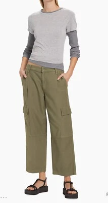 Pantalones cargo recortados Agolde Jericho cintura alta calce relajado talla 27 verde Foto 1 de 4