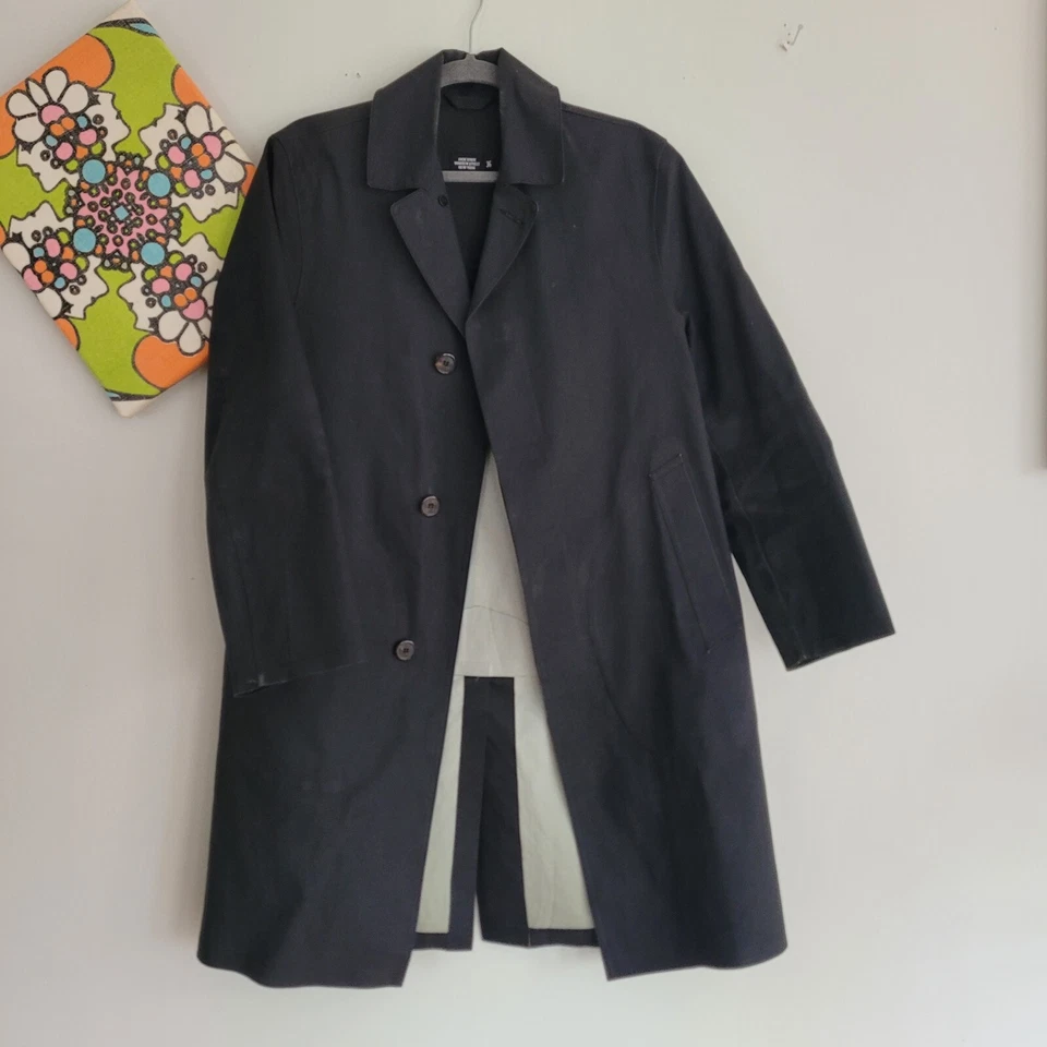 Jack Spade Macintosh Cotton Rubber Proofed Rain Blazer Trenchcoat Black 36 - Image 1 of 4