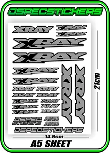 XRAY RC A5 STICKER SHEET NT1 T4 XB9 RX8 ELECTRIC NITRO DECALS R/C HUDY GREY B - Picture 1 of 7