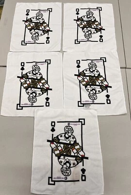 Las Vegas Knights 5 Towels From 2021 Minnesota Wild Playoff Game 15x18” - Image 1 of 4