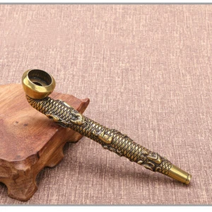Portacigarrillos de latón vintage patrón animal filtro pipa soporte para cigarrillos - Imagen 1 de 4
