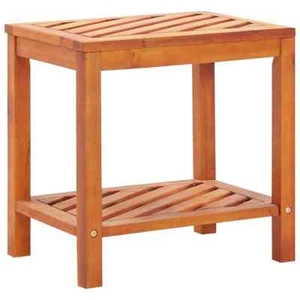 Solid Acacia Wood Side Table with Shelf Garden Patio End Coffee Table vidaXL - Picture 1 of 5