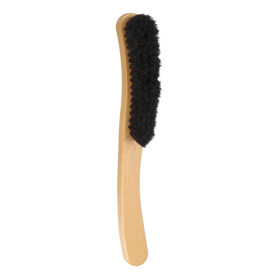Shoe Cleaning Brush 11"x1" Beech Wood Horsehair Boot Polish Brushes, Black - Image 1 of 4